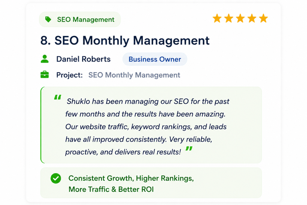 SEO Monthly Management